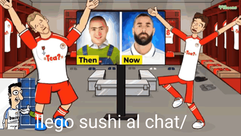 Soccer Players in Locker Room Then Now