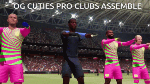 Soccer Players in Pink and Green Og Cuties Pro Clubs Assemble