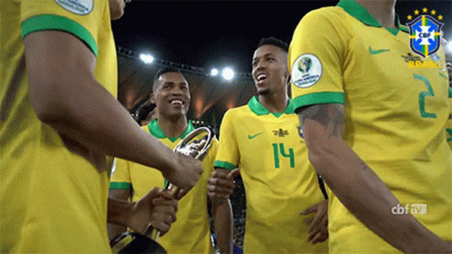 Soccer Players in Yellow Jerseys Number 14