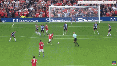 Soccer Players On A Field With Teamviewer Advertisements GIF
