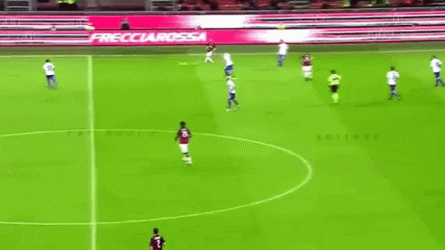 Soccer Players On Field With Editori Advertisement GIF