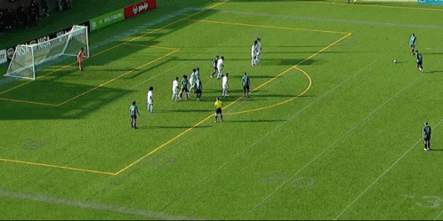 Soccer Players on Field With EP Sign