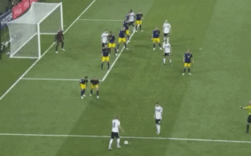 Soccer Players on Field With Goalie