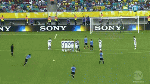 Soccer Players on Field With Sony Ad