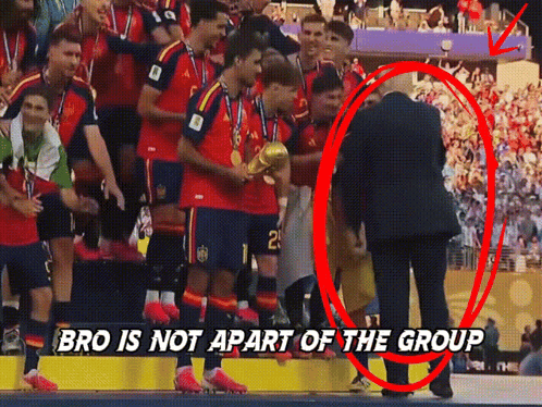 Soccer Players on Podium Bro Is Not Apart of the Group