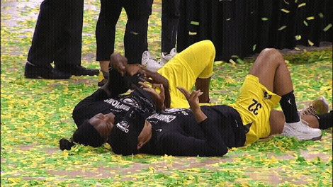 Soccer Players Play And Pose Like A Champion After Winning GIF