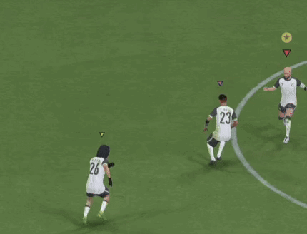 Soccer Players Playing Video Game On Field GIF