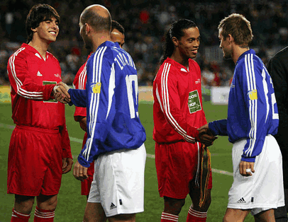 Soccer Players Shaking Hands With One Wearing A Number 17 Jersey GIF