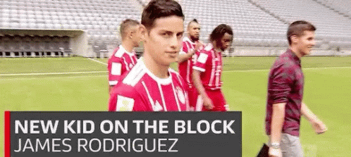 Soccer Players With New Kid On The Block James Rodriguez Banner GIF