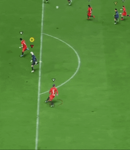 Soccer Players With Triangles And Arrows GIF