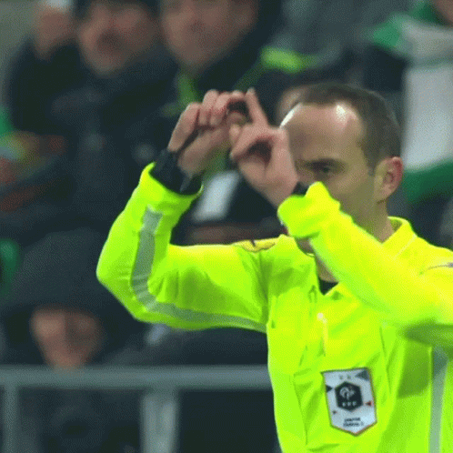 Soccer Referee Saying Well Done Boys Good Process