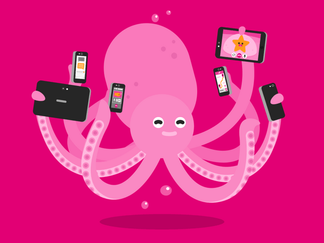 Social Media Influencer Octopus Using Gadgets GIF
