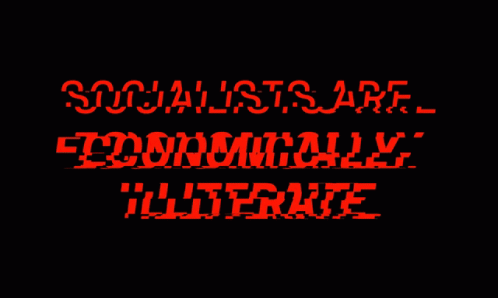 Socially Socialist Colorful Text on Black Background