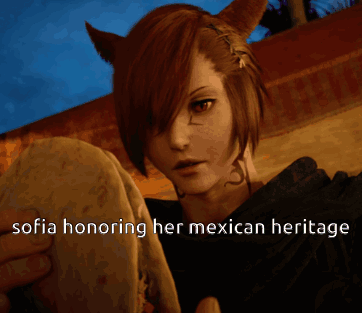Sofia Honoring Mexican Heritage With Cat On Head GIF