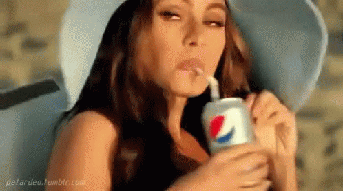 Sofia Vergara Sipping Pepsi GIF