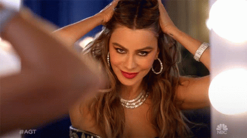 Sofia Vergara Winking In The Mirror GIF