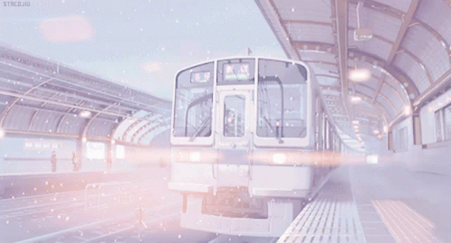 Soft Aesthetic Anime Train Station Hd GIF