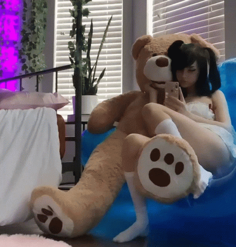 Soft Aesthetic Bear Cuddler GIF