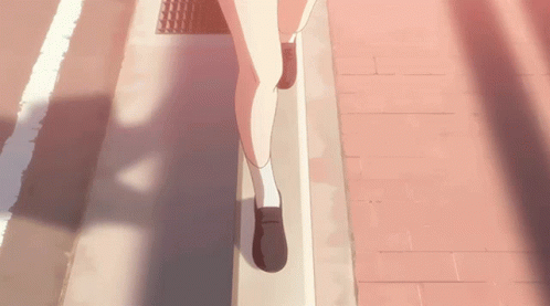 Soft Aesthetic Walking Anime GIF