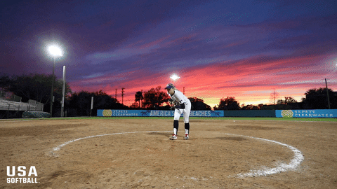 Softball Game Intense Pitch Throw GIF