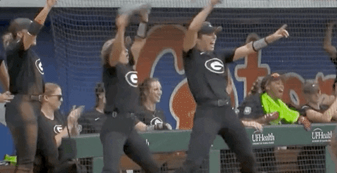 Softball Game Sideline Happy Dance GIF