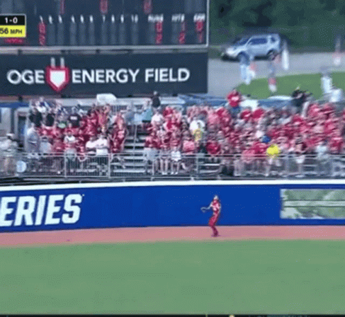 Softball Long Shot Catch Oklahoma Team GIF