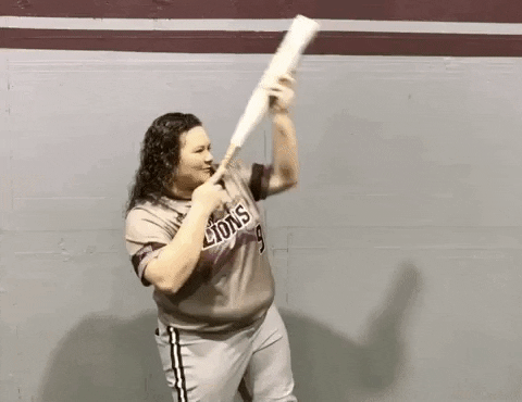Softball Player Funny Baseball Bat Shotgun GIF