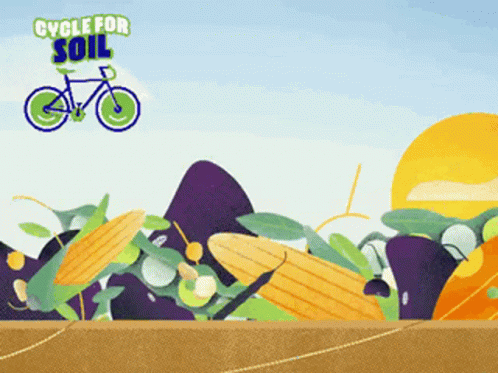 Soil Cycle Poster With Vegetables and Bike