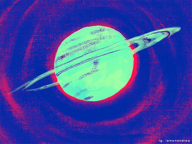 Solar System\ Planet Neon Glitch GIF