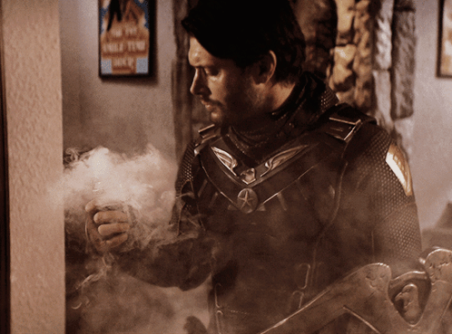 Soldier Boy Smelling Smoke GIF