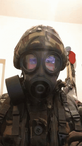 Soldier Donned Gas Mask GIF