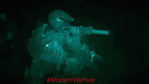 Soldier Holding Gun In Dark Room #Modernwarfare GIF