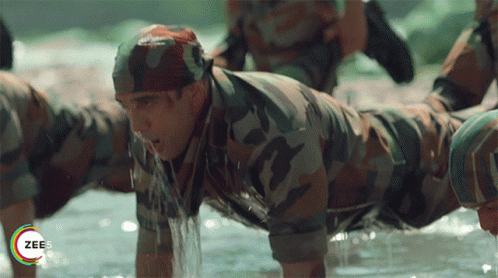 Soldier Push Ups In Water Zee5 Logo GIF