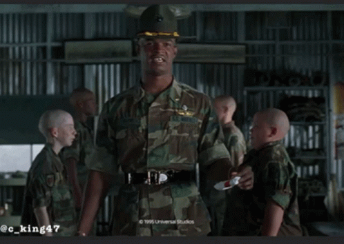 Soldier Shaking Hands Saying Guess That One Coming GIF