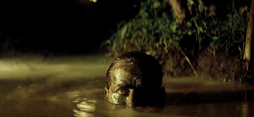 Soldier Sneaking Out Of Swamp Commando Attack GIF