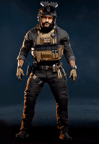 Soldier With British Flag Patch GIF