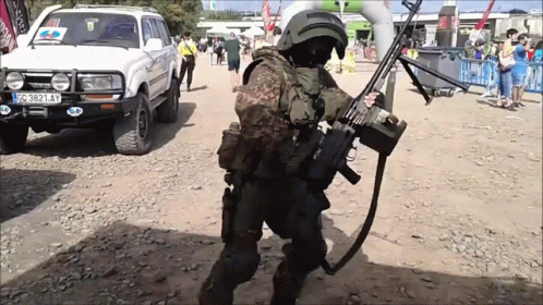 Soldier With Gun and License Plate GC-3821 AY