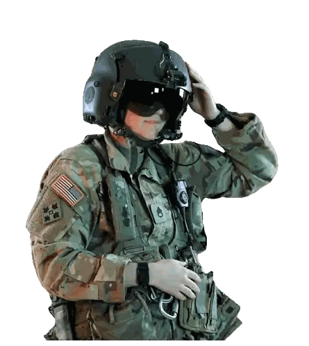 Soldier With Helmet and Army Patch