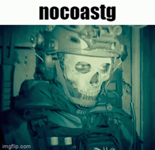 Soldier With Skull Helmet Saying Nocoastg GIF