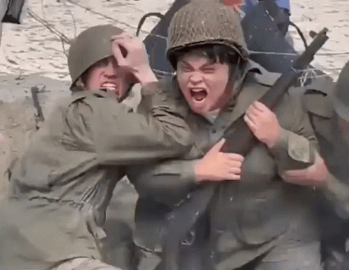 Soldiers Fighting on Beach
