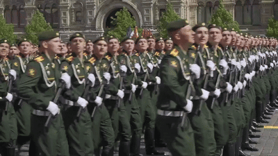 Soldiers Marching in Line