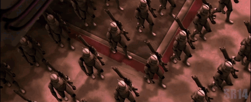 Soldiers Marching in Line With SN14