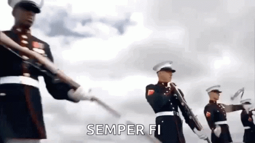Soldiers Marching With Guns in Parade