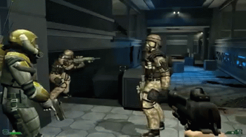 Soldiers Playing Video Game Number 10 on Chest