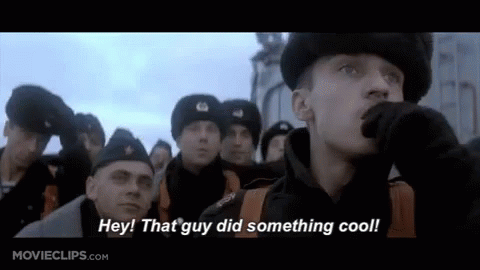 Soldiers Saying Hey That Guy Did Something Cool GIF