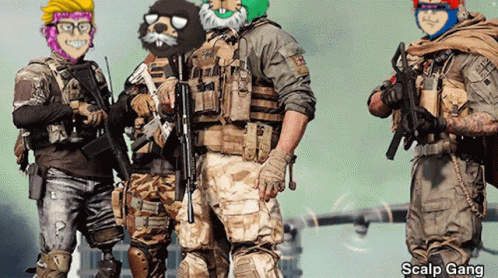 Soldiers With Scalp Gang
