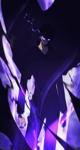 Solo Leveling Standing In Black Purple Shadow GIF