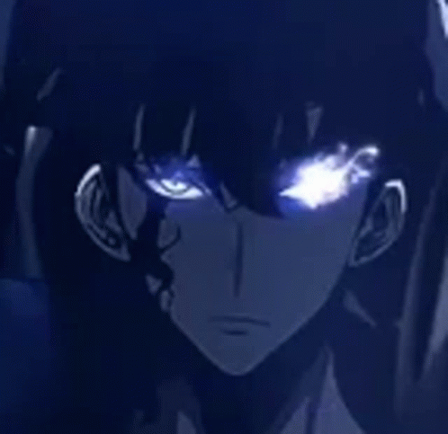 Solo Leveling Flaming Blue Eye GIF