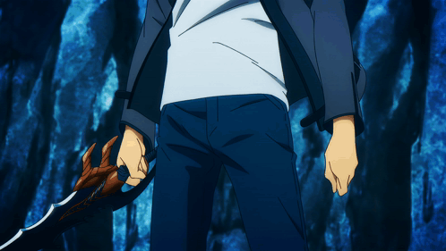 Solo Leveling Sung Jin Woo Holding His Dagger GIF