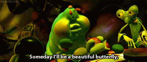 Someday I 'Ll Be A Beautiful Butterfly Written On A Screen GIF